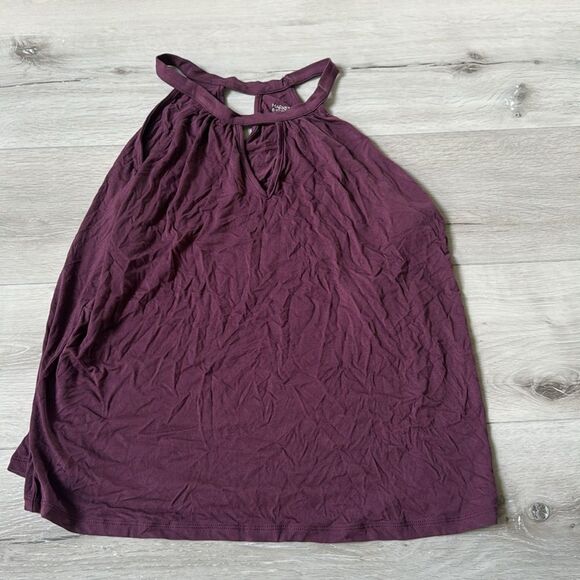 Market & Spruce Kaya Keyhole Halter Knit Top Dark Purple‎ Medium Stitch Fix - Picture 5 of 6